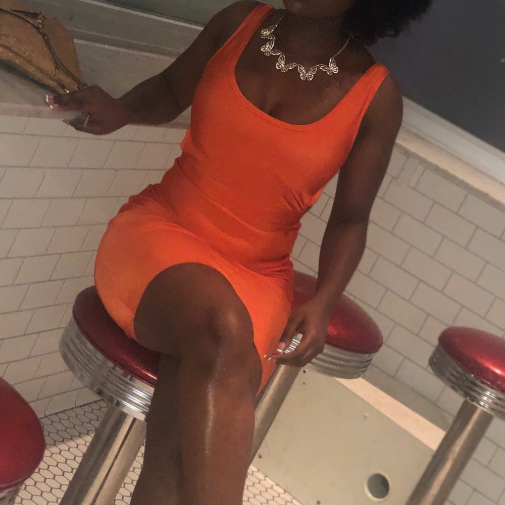 Akira Orange Bandage Dress